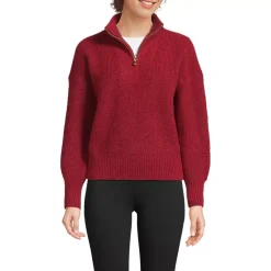 Women's Fuzzy Wedged Quarter Zip Sweater