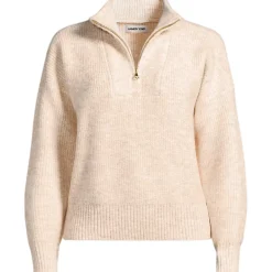 Women's Fuzzy Wedged Quarter Zip Sweater