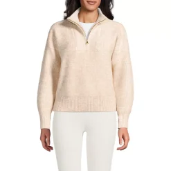 Women's Fuzzy Wedged Quarter Zip Sweater