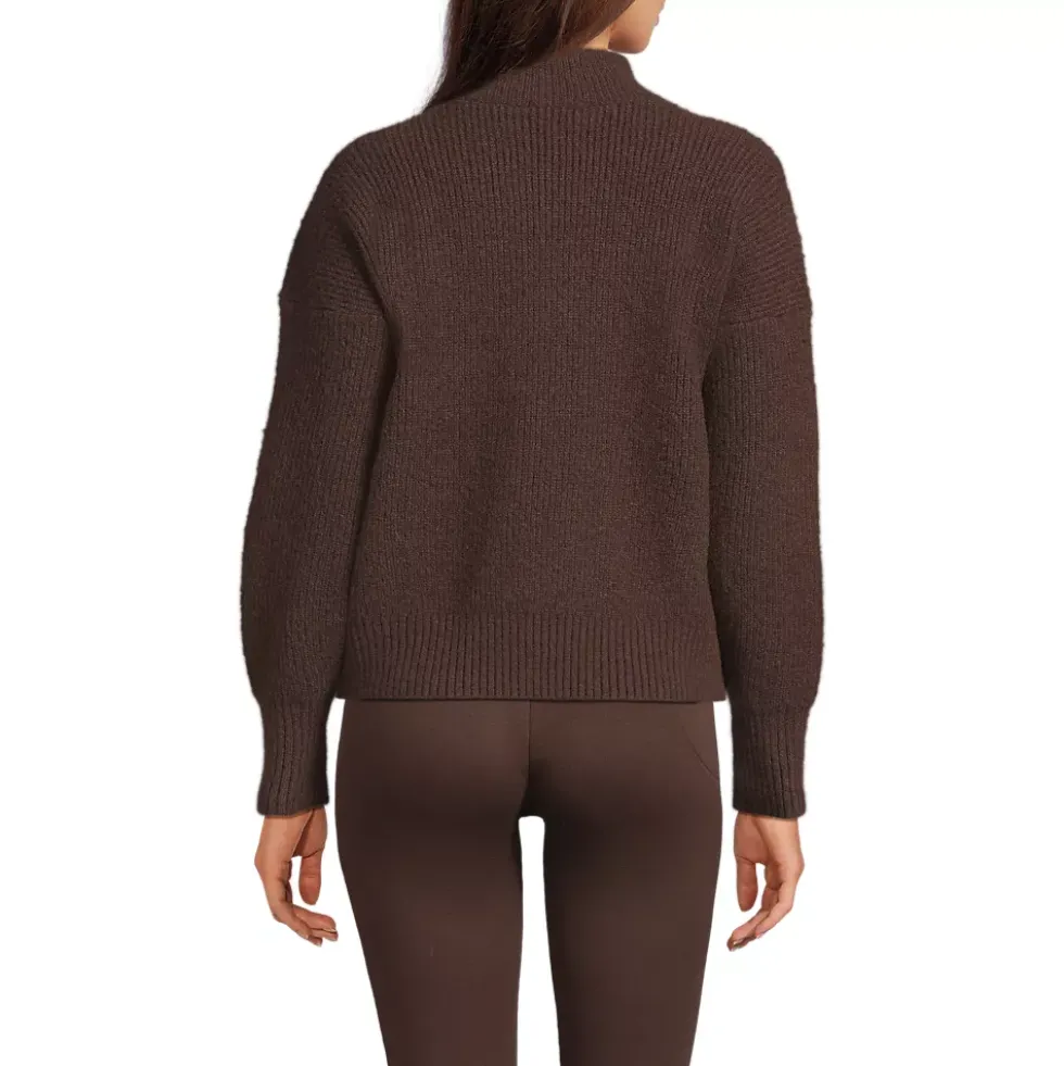 Women's Fuzzy Wedged Quarter Zip Sweater