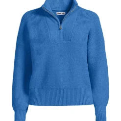 Women's Fuzzy Wedged Quarter Zip Sweater