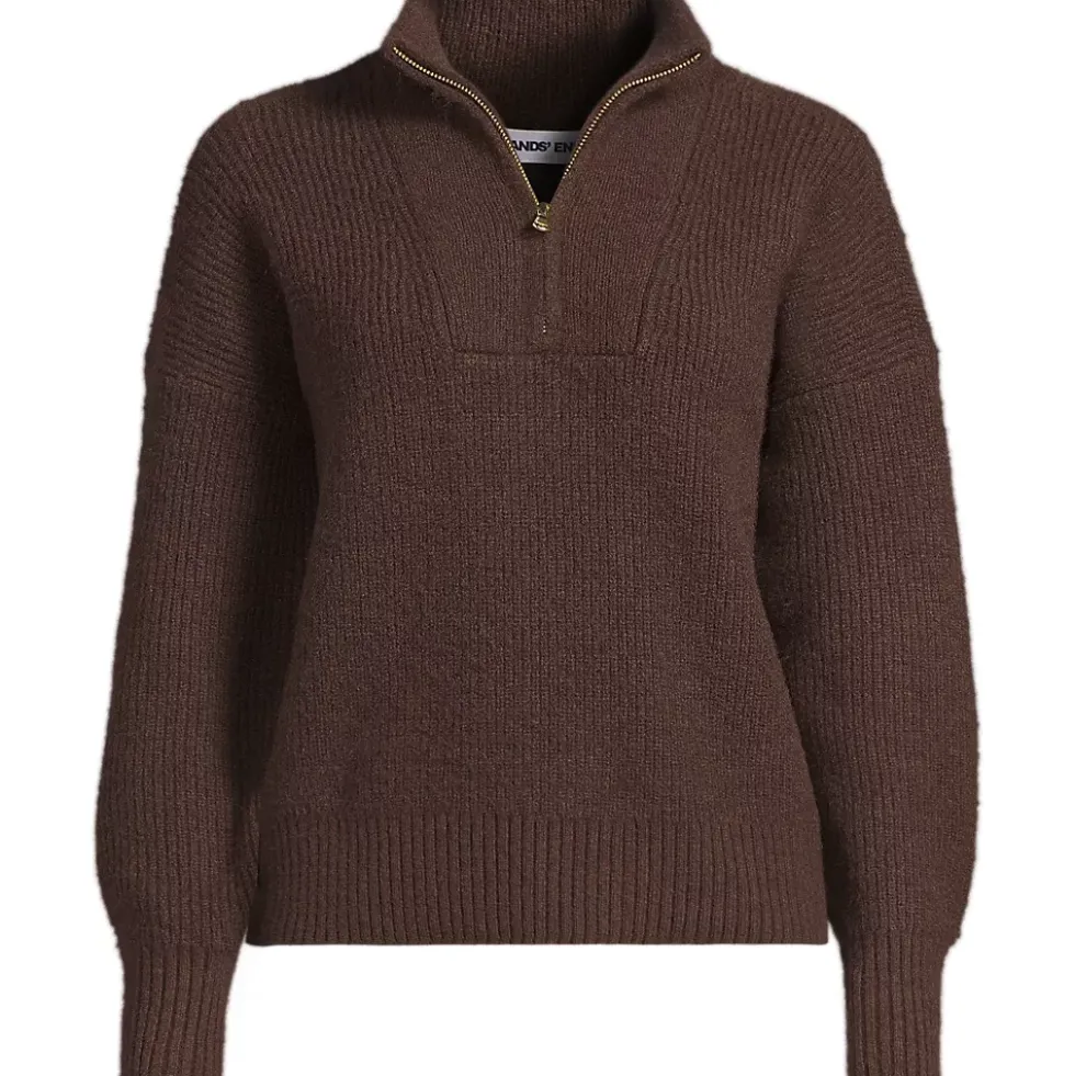 Women's Fuzzy Wedged Quarter Zip Sweater