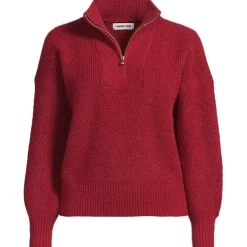 Women's Fuzzy Wedged Quarter Zip Sweater