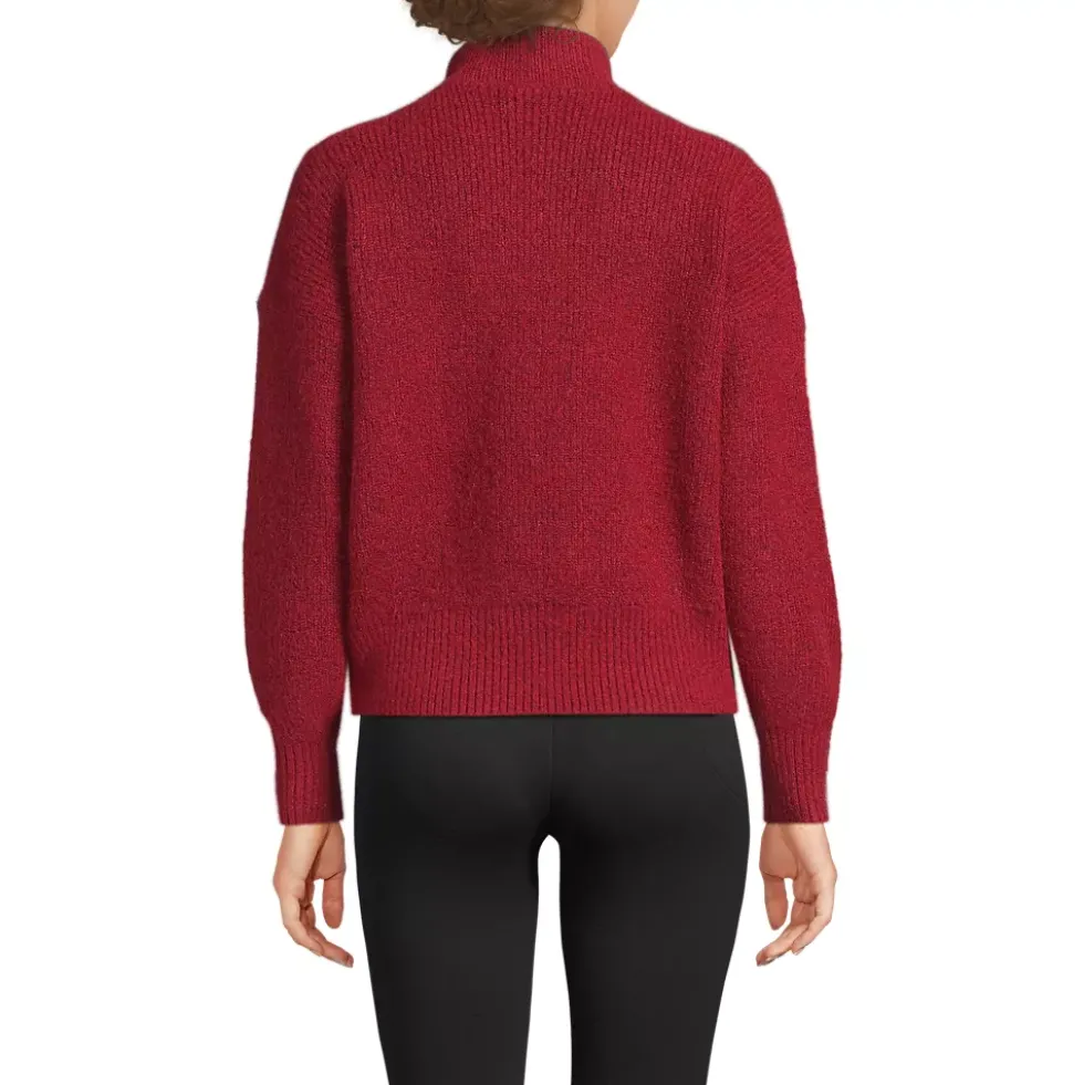 Women's Fuzzy Wedged Quarter Zip Sweater
