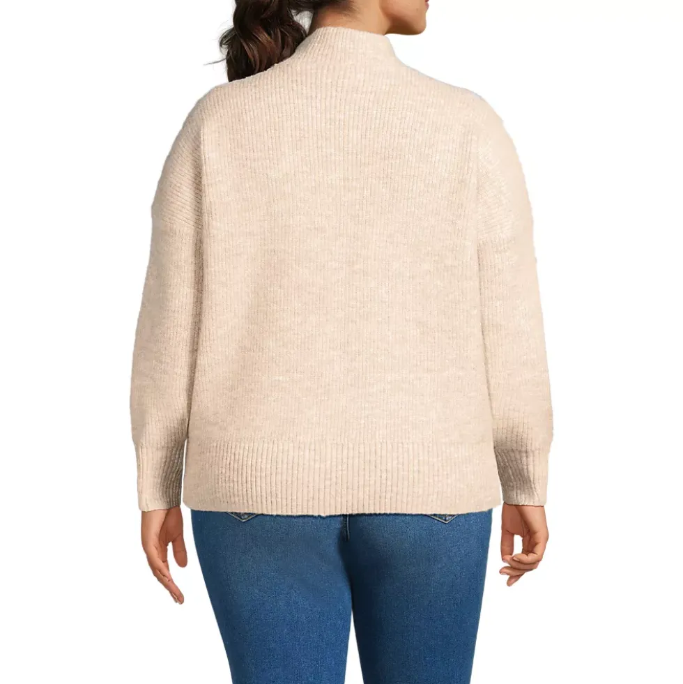 Women's Fuzzy Wedged Quarter Zip Sweater