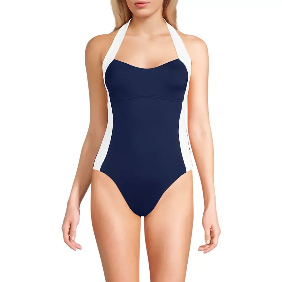 Women's Halter Cut Out High Leg One Piece Swimsuit