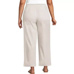 Women's Herringbone Chino High Rise Relaxed Straight Drawstring Ankle Pants