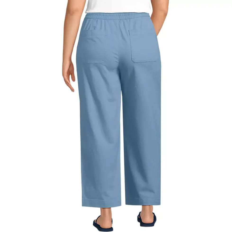 Women's Herringbone Chino High Rise Relaxed Straight Drawstring Ankle Pants