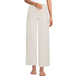 Women's Herringbone Chino High Rise Relaxed Straight Drawstring Ankle Pants
