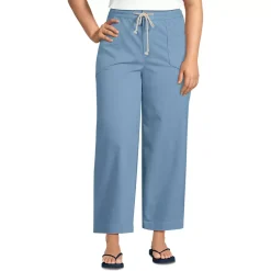 Women's Herringbone Chino High Rise Relaxed Straight Drawstring Ankle Pants