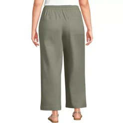 Women's Herringbone Chino High Rise Relaxed Straight Drawstring Ankle Pants