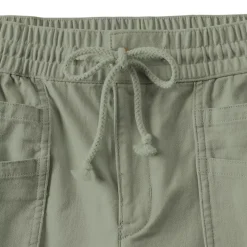 Women's Herringbone Chino High Rise Relaxed Straight Drawstring Ankle Pants