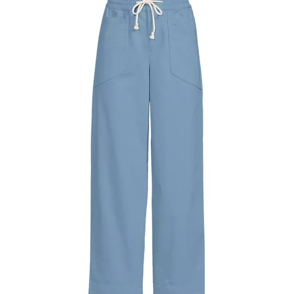 Women's Herringbone Chino High Rise Relaxed Straight Drawstring Ankle Pants