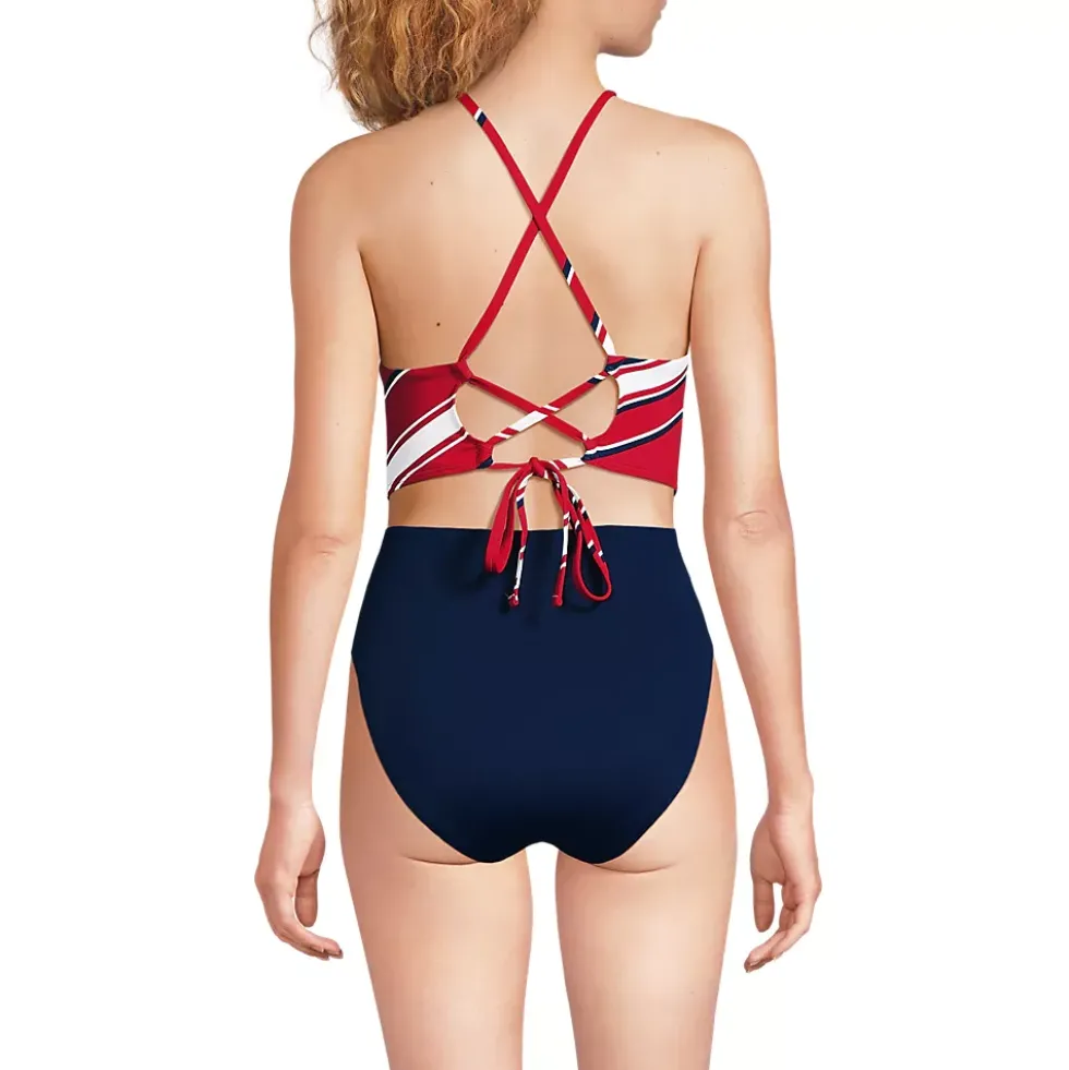 Women's High Neck Monokini High Leg One Piece Swimsuit