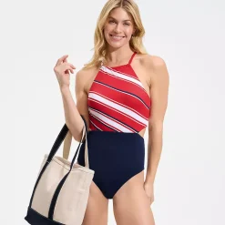 Women's High Neck Monokini High Leg One Piece Swimsuit