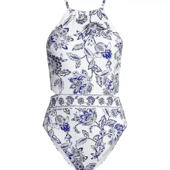 Women's High Neck Monokini High Leg One Piece Swimsuit