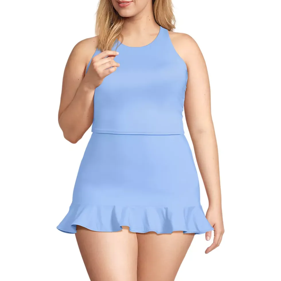 Women's High Neck Racerback Midkini Top