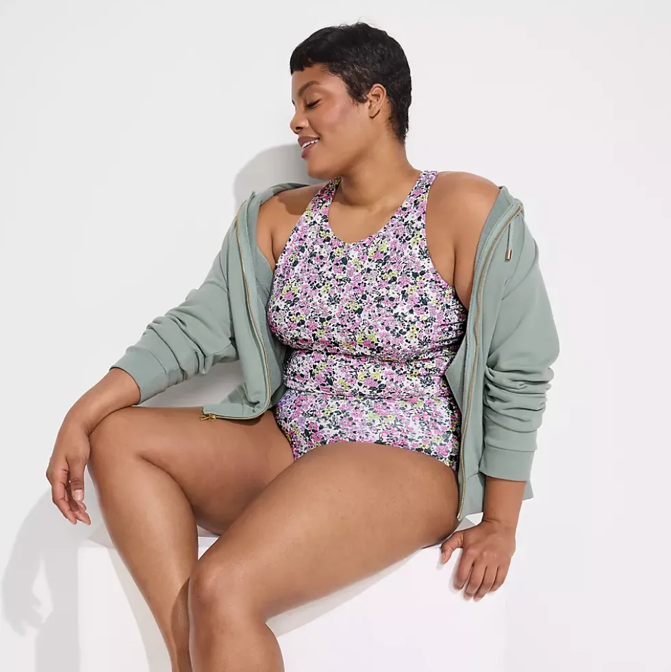Women's High Neck Racerback Midkini Top