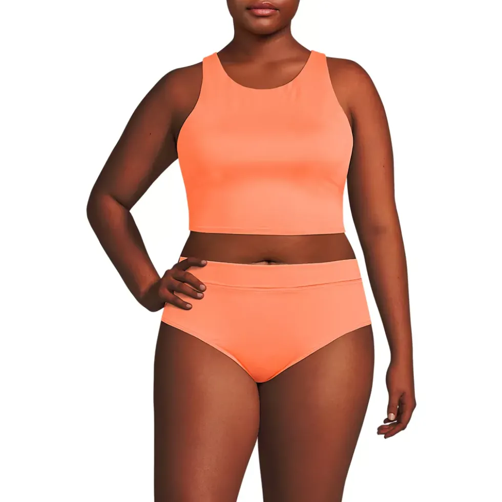 Women's High Neck Racerback Midkini Top