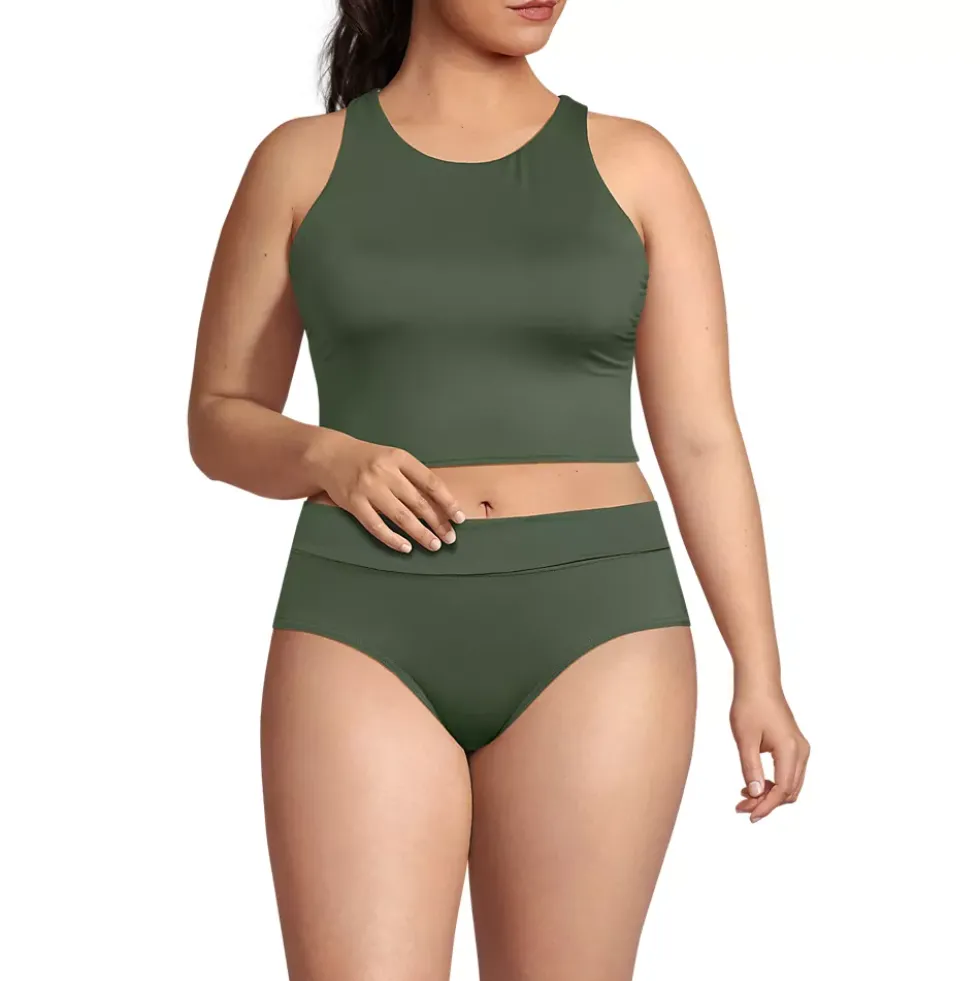 Women's High Neck Racerback Midkini Top