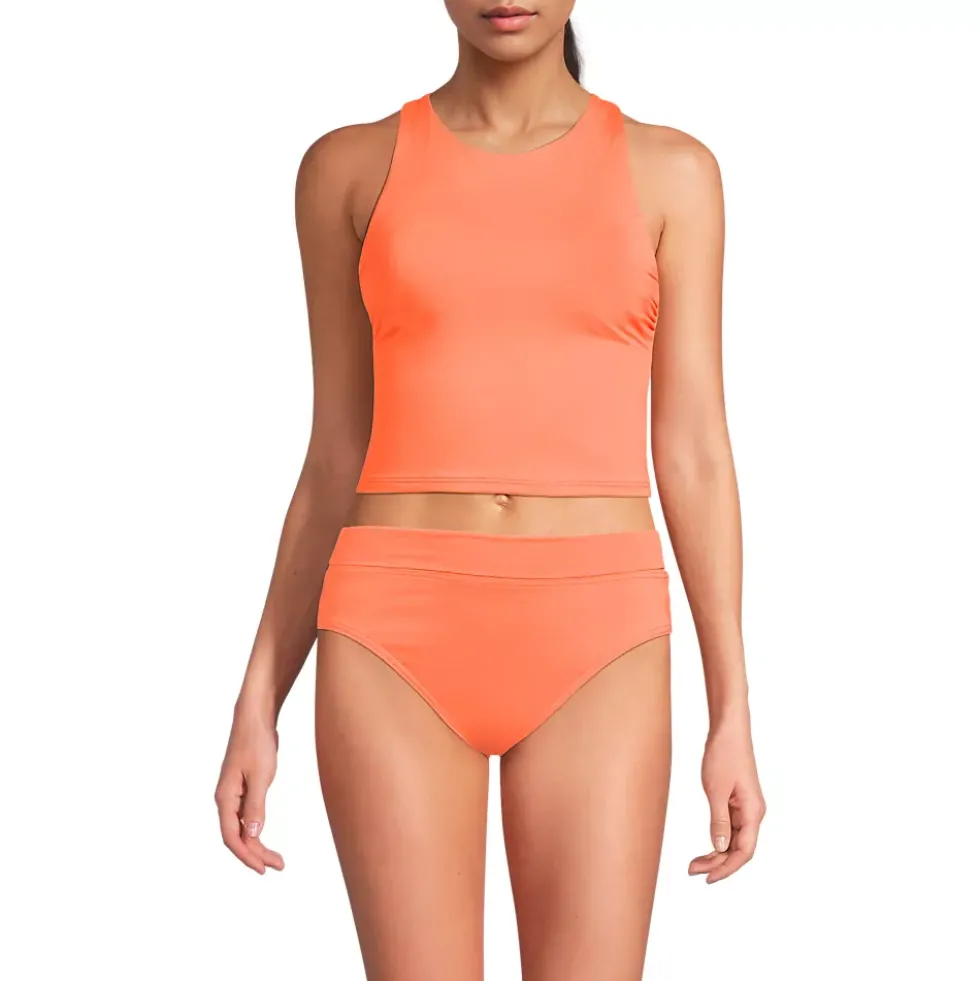 Women's High Neck Racerback Midkini Top