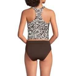 Women's High Neck Racerback Midkini Top