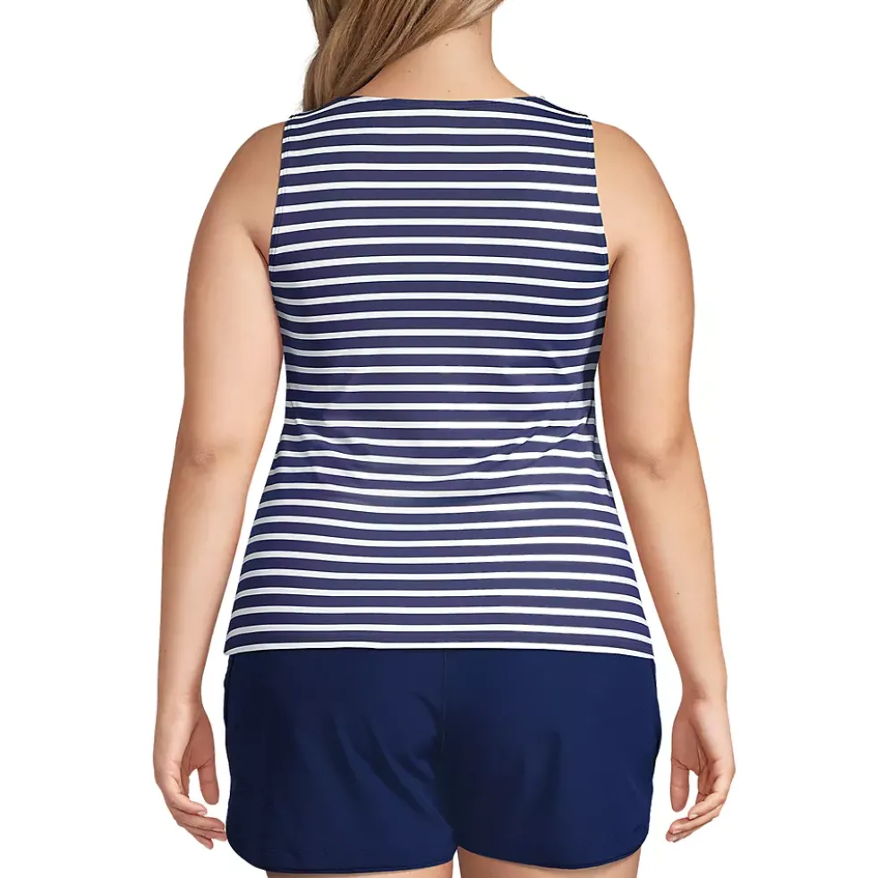 Women's High Neck UPF 50 Sun Protection Modest Tankini Swimsuit Top