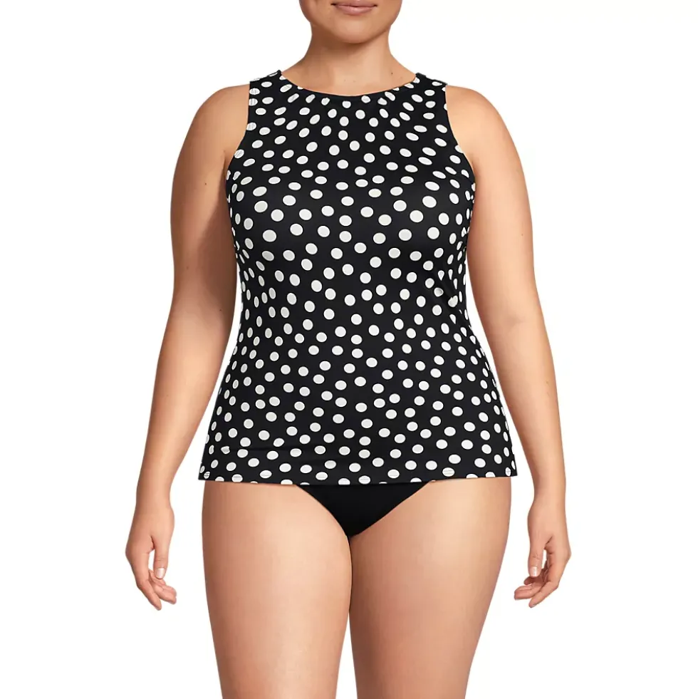 Women's High Neck UPF 50 Sun Protection Modest Tankini Swimsuit Top