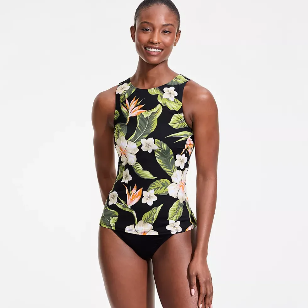 Women's High Neck UPF 50 Sun Protection Modest Tankini Swimsuit Top