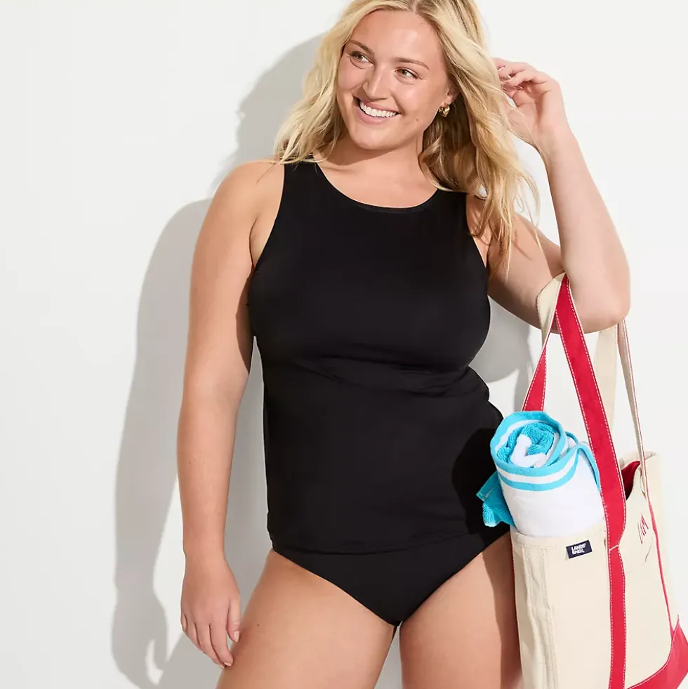 Women's High Neck UPF 50 Sun Protection Modest Tankini Swimsuit Top