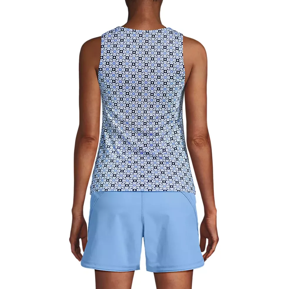 Women's High Neck UPF 50 Sun Protection Modest Tankini Swimsuit Top