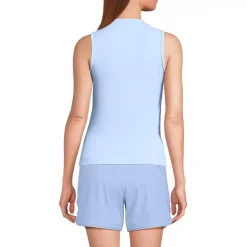Women's High Neck Zip Front Tankini Top