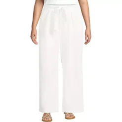 Women's High Ridge Twill Pull On Pleated Wide Leg Pants
