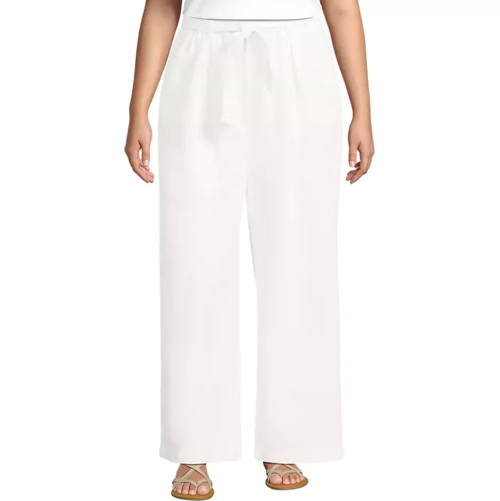 Women's High Ridge Twill Pull On Pleated Wide Leg Pants