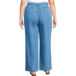 Women's High Ridge Twill Pull On Pleated Wide Leg Pants