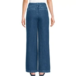 Women's High Ridge Twill Pull On Pleated Wide Leg Pants
