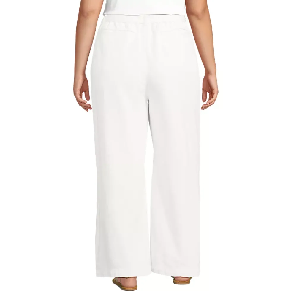 Women's High Ridge Twill Pull On Pleated Wide Leg Pants