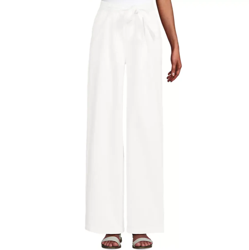 Women's High Ridge Twill Pull On Pleated Wide Leg Pants