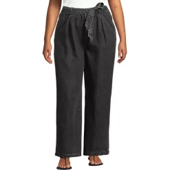 Women's High Ridge Twill Pull On Pleated Wide Leg Pants