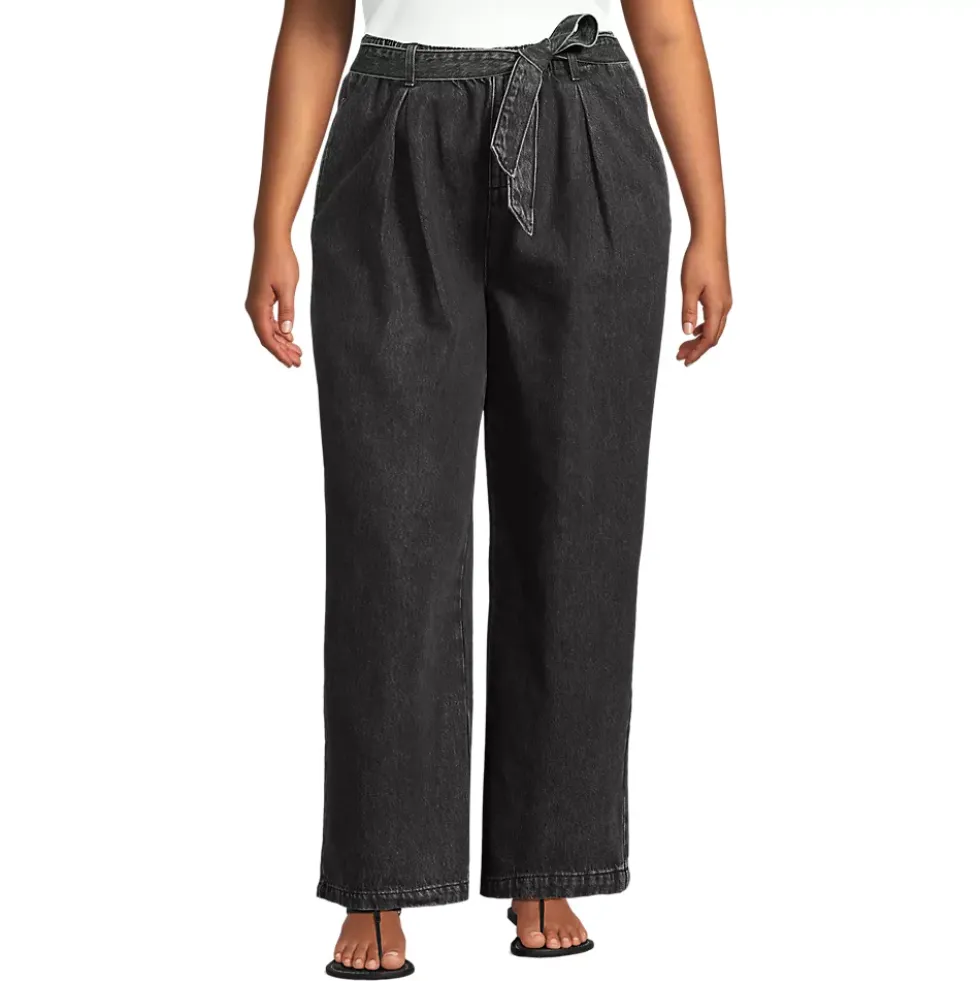 Women's High Ridge Twill Pull On Pleated Wide Leg Pants