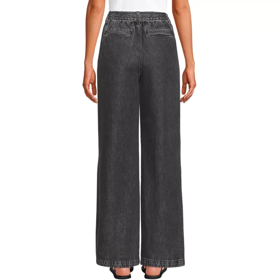 Women's High Ridge Twill Pull On Pleated Wide Leg Pants