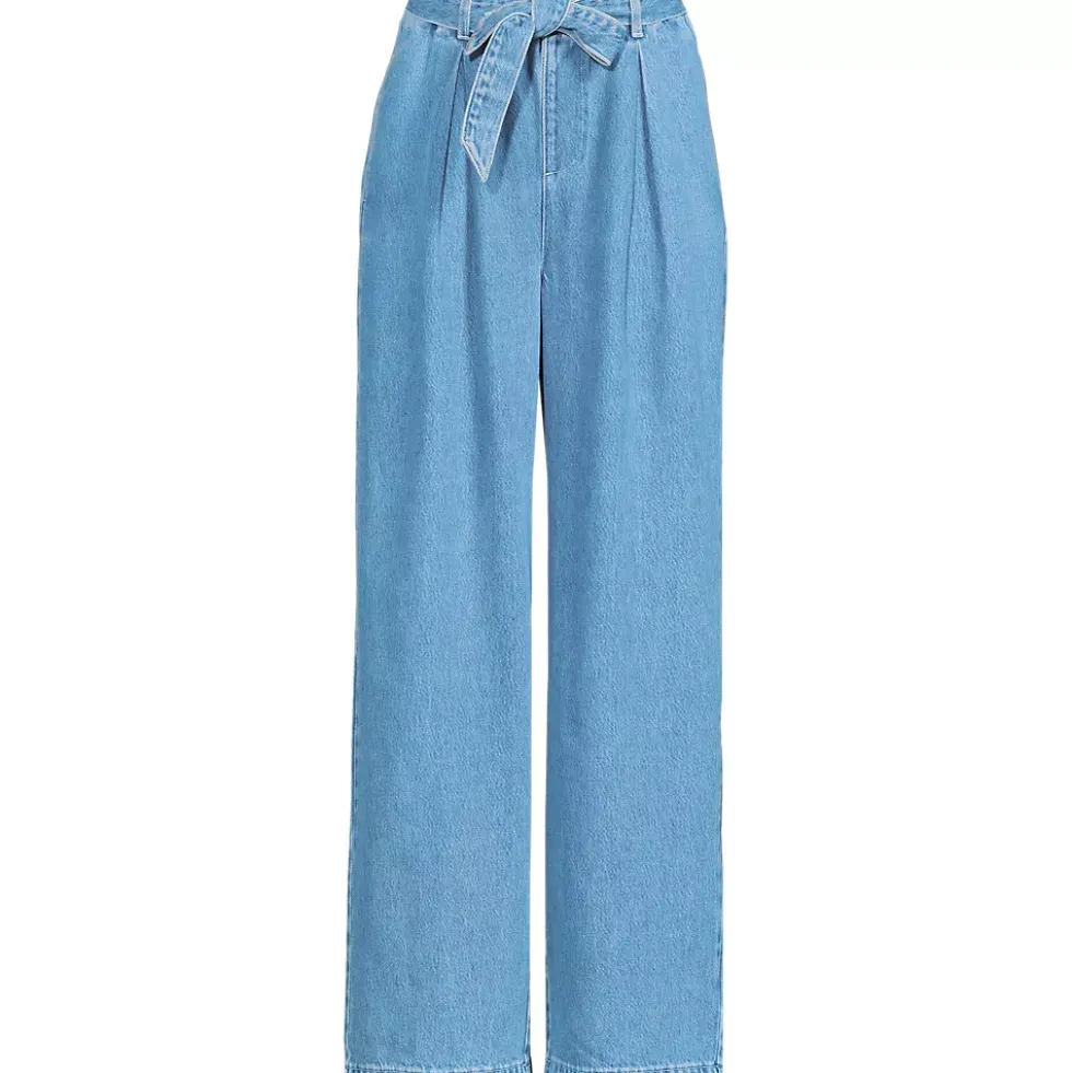 Women's High Ridge Twill Pull On Pleated Wide Leg Pants