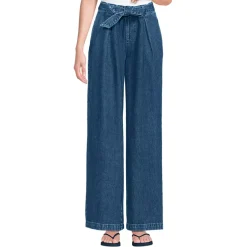 Women's High Ridge Twill Pull On Pleated Wide Leg Pants