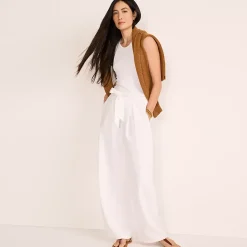 Women's High Ridge Twill Pull On Pleated Wide Leg Pants