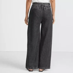 Women's High Ridge Twill Pull On Pleated Wide Leg Pants