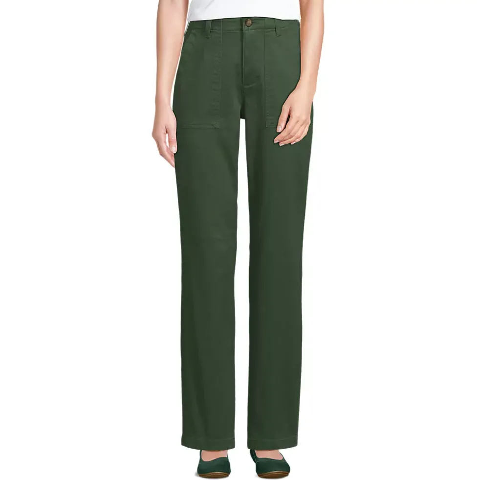 Women's High Rise Chino Utility Straight Leg Pants