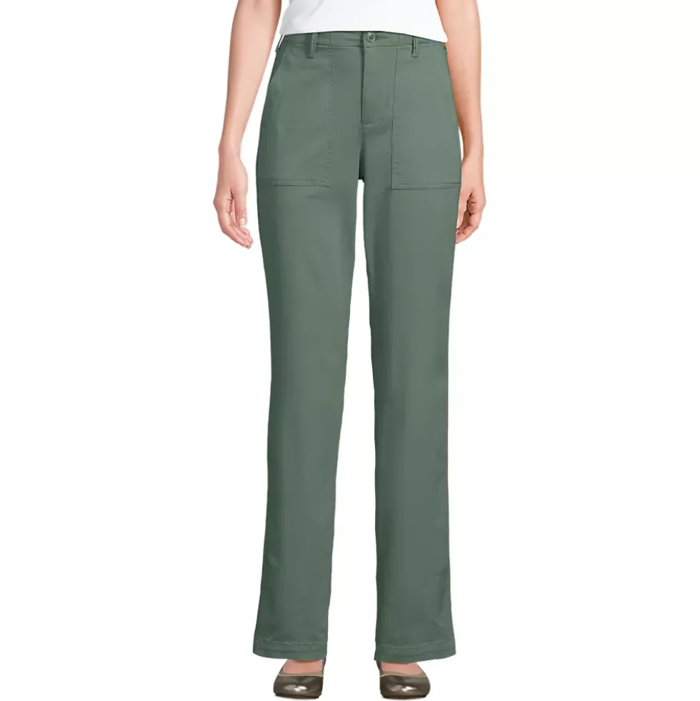 Women's High Rise Chino Utility Straight Leg Pants