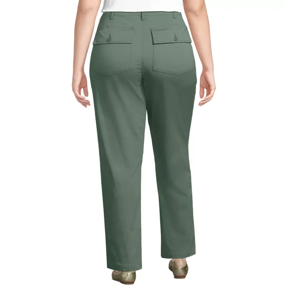 Women's High Rise Chino Utility Straight Leg Pants