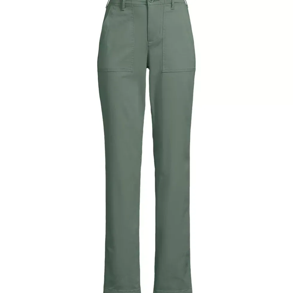 Women's High Rise Chino Utility Straight Leg Pants