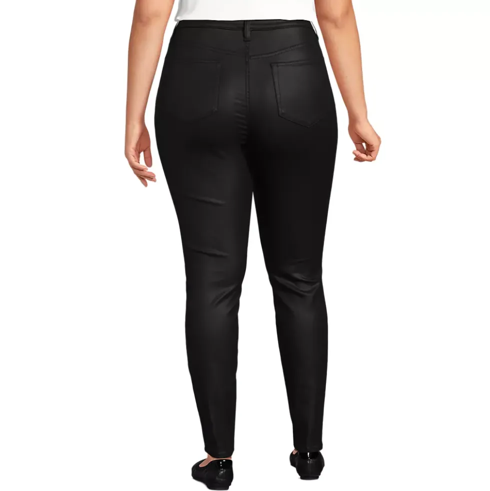 Women's High Rise Coated Denim Skinny Jeans